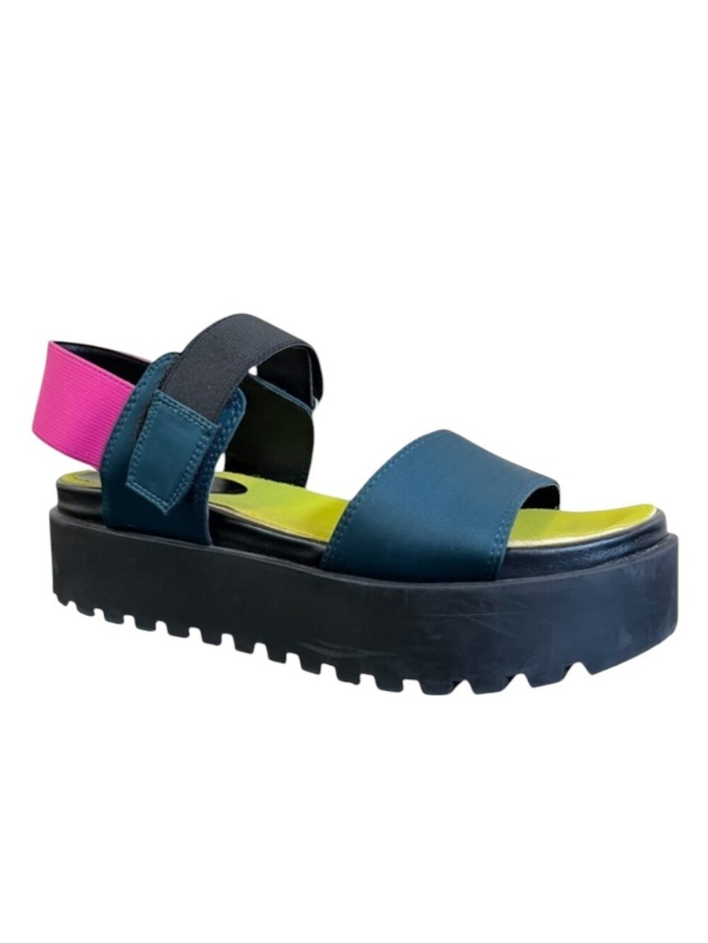 Urban Outfitters Platform Sandals - Teal Pink Lime - Size 38EU